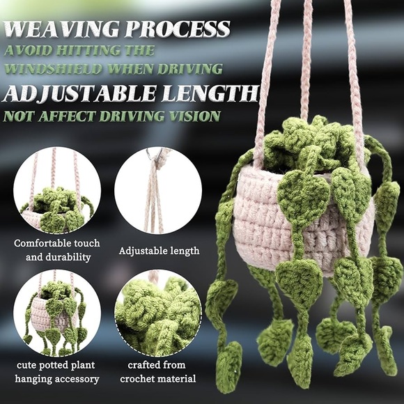 Crochet Car Accessory Set - Picture 4 of 7